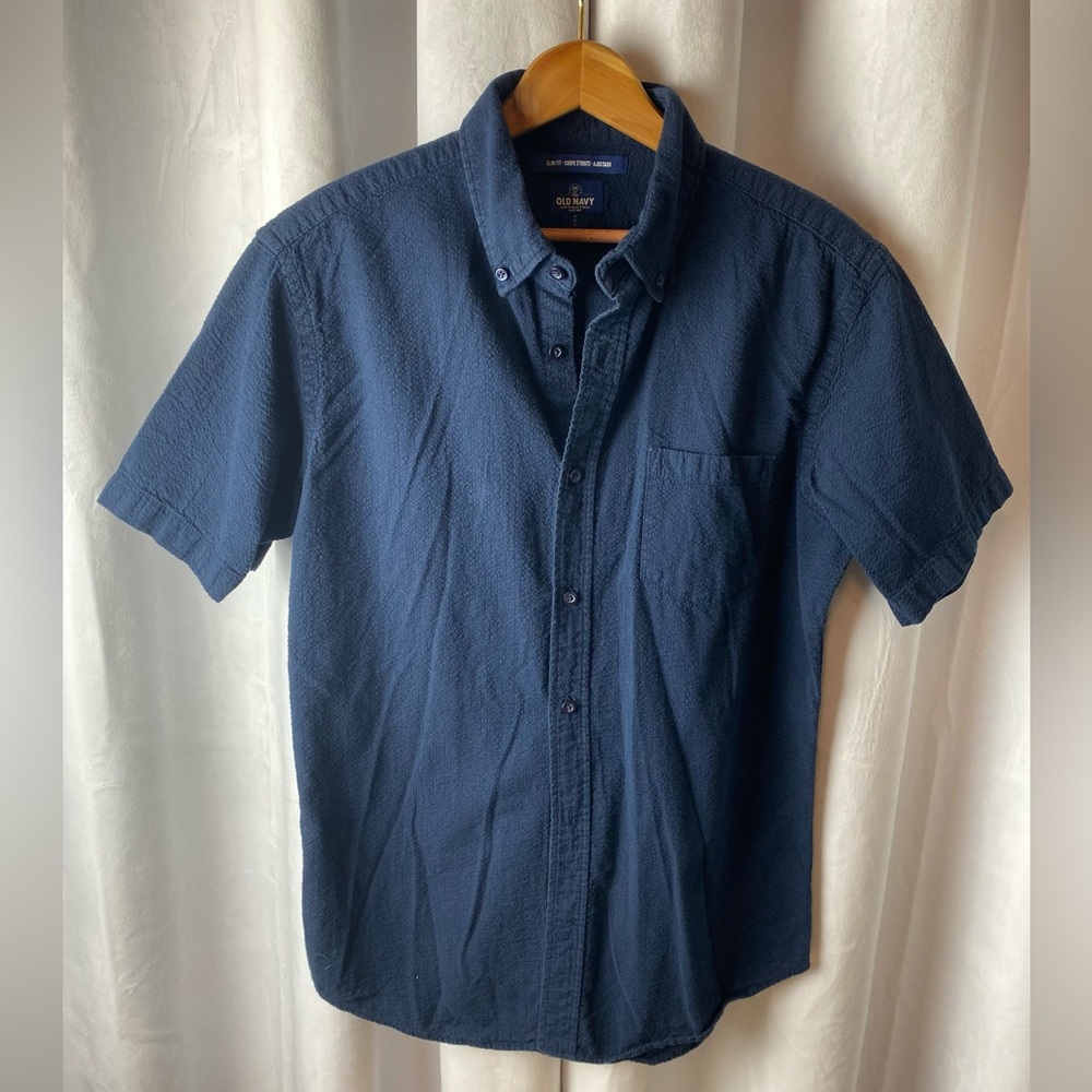 Old Navy Dark Blue Casual Button Down Shirt